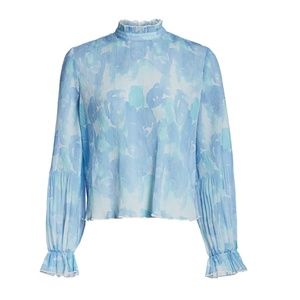 Ganni Pleated Floral Blouse NWT